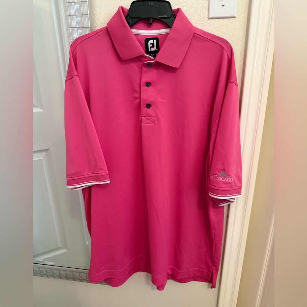 FootJoy Men’s Vivid Pink Short-Sleeve Golf Polo - XXL